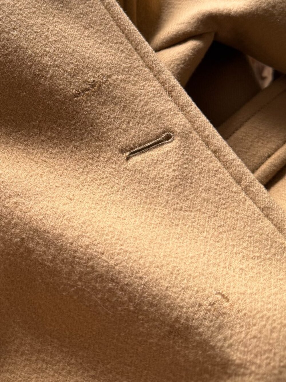 BARNEYS NEW YORK camel wool pea coat - Picture 5 of 5